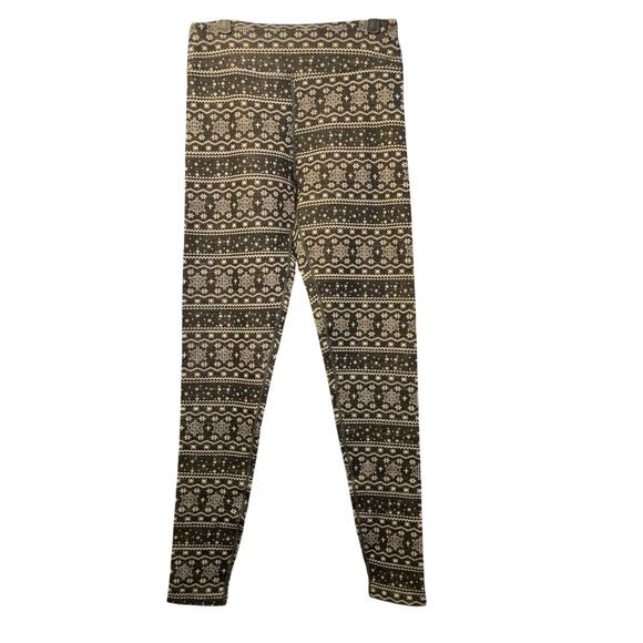 Terramar Woolskins Merino Wool Blend Fair Isle Leggings - Picture 1 of 6